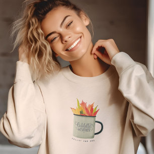 Cuddle Weather Watercolor Höst löv Höst T Shirt