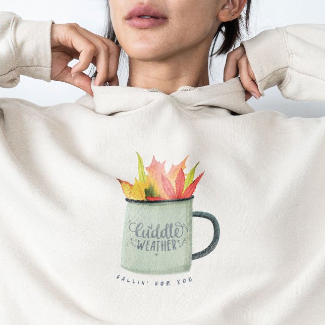 Cuddle Weather Watercolor Höst löv Höst T Shirt (Cuddle Weather Watercolor Fall Leaves Autumn Hoodie)
