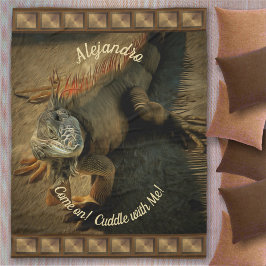 Cuddle with Pedro the Iguana 0768 Fleecefilt