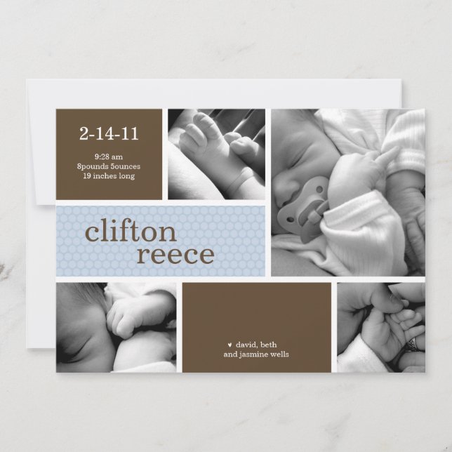 Cuddlebug Birth Notification (Rosa eller Blue) Meddelande (Framsida)