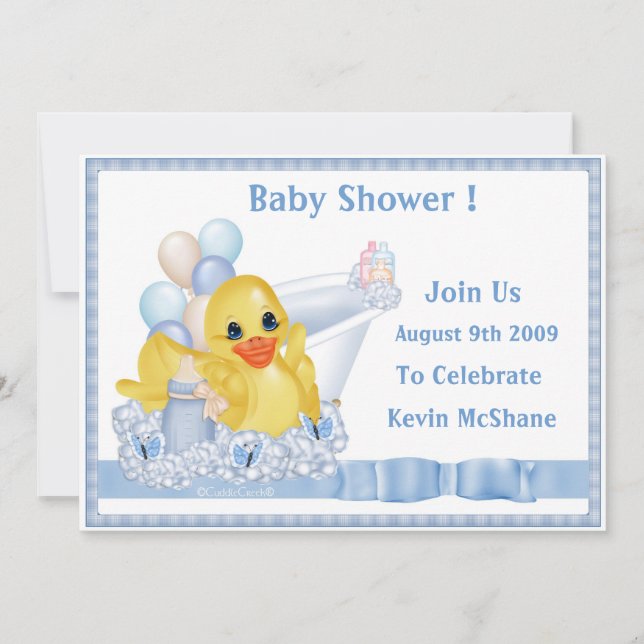 CuddleCreek® BathtubDucky-inbjudan Inbjudningar (Framsida)