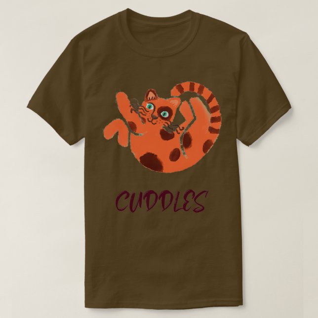 Cuddles Curting Cat Design T Shirt (Design framsida)