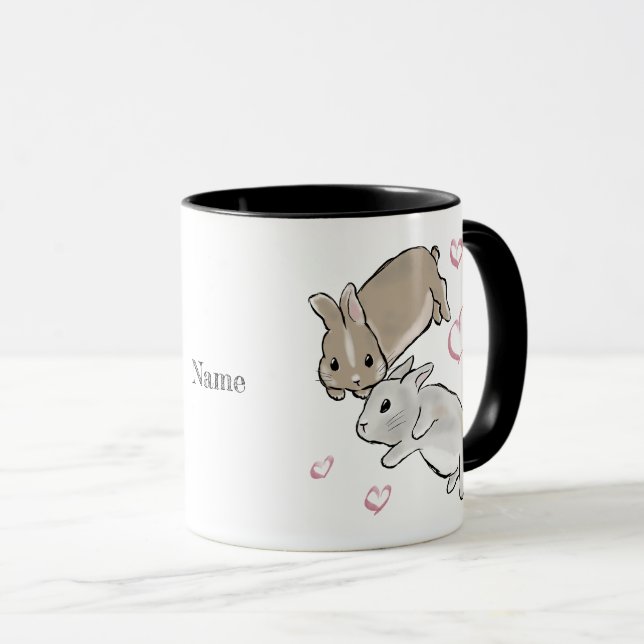 Cuddling bunnies  mugg (Framsida höger)