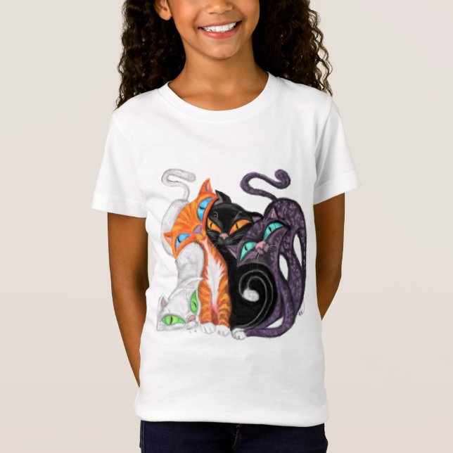 Cuddling Cats Kids T-Shirt - Hugs (Framsida)