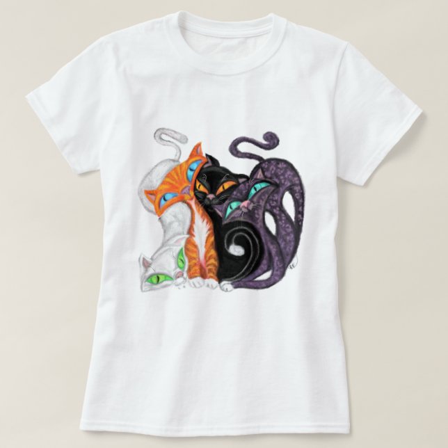 Cuddling Cats T-Shirt (Design framsida)