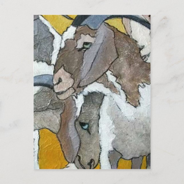 Cuddling Cute Goats Vykort (Framsida)