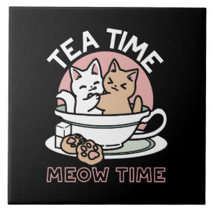 Cuddling Kattunge i en Kopp - Aktiv tid Kakelplatta