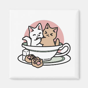 Cuddling Kattunge i en Kopp - Aktiv tid Magnet