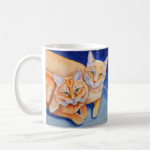 Cuddling Orange Tabby katt Kaffemugg