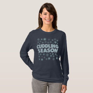 Cuddling Season Cuffing Winter Snöflingor Funny T Shirt
