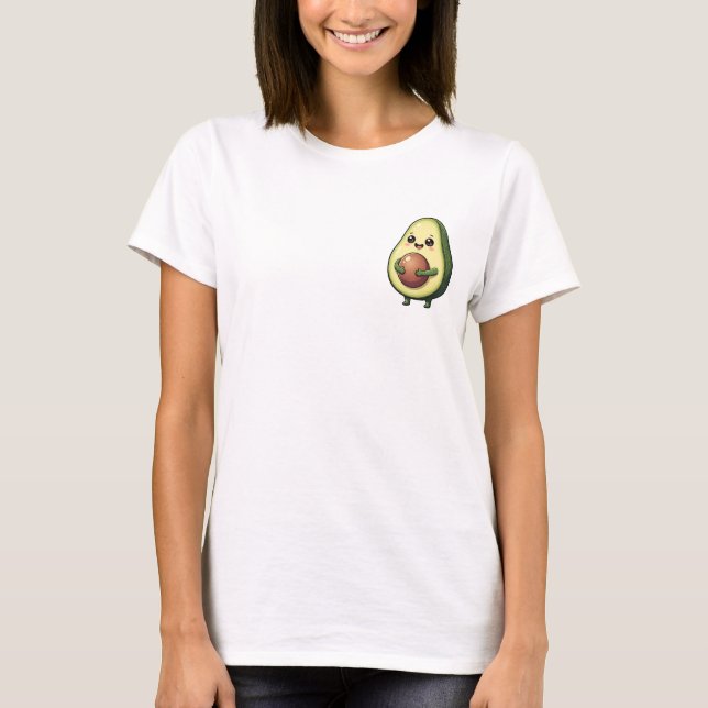 Cuddly Avocado Buddy with Big Pit T Shirt (Framsida)