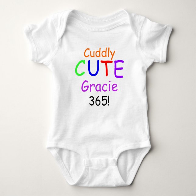 Cudely Cute 365 Flicka Shirt Personalize NAMN Tee Shirt (Framsida)