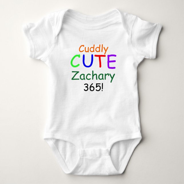 Cudely Cute 365 Infant Shirt Personalize NAMN Tröja (Framsida)