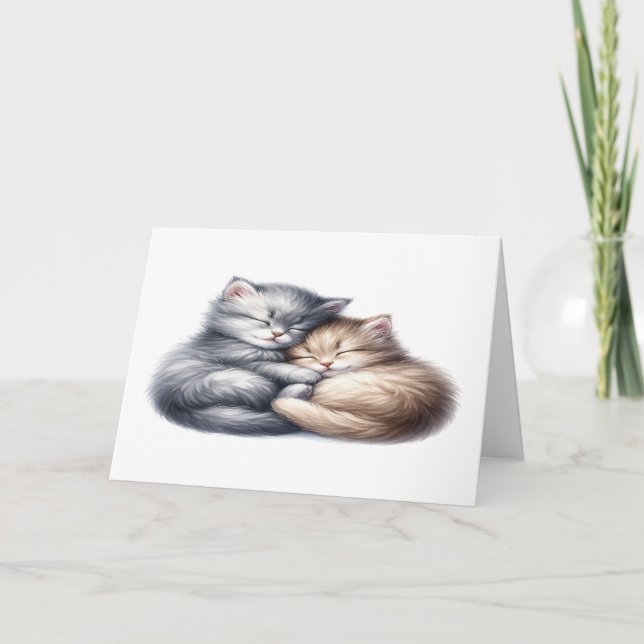 Cudely Kittens NOTECARD Tack Kort (Framsida)