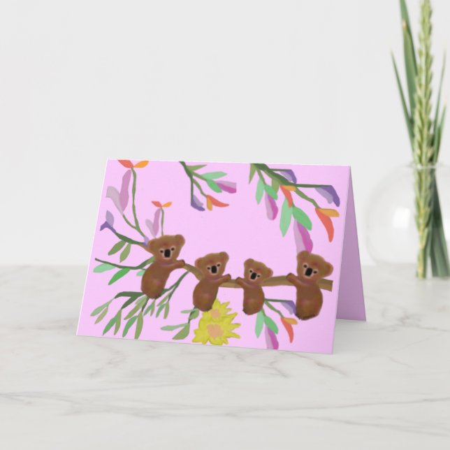Cudely Koala Hugs Mors dag Card Kort (Framsida)
