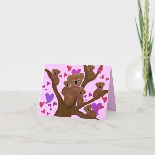 Cudely Koala Valentine Cards Helgkort (Framsida)