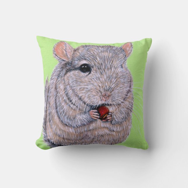 Cudely Nibbling Chinchilla Painting Kudde (Framsida)