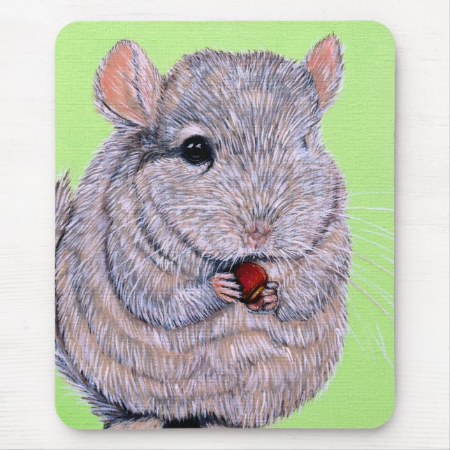 Cudely Nibbling Chinchilla Painting Musmatta (Framsidan)