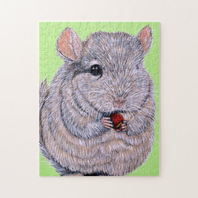Cudely Nibbling Chinchilla Painting Pussel (Vertikal)