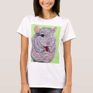 Cudely Nibbling Chinchilla Painting T Shirt