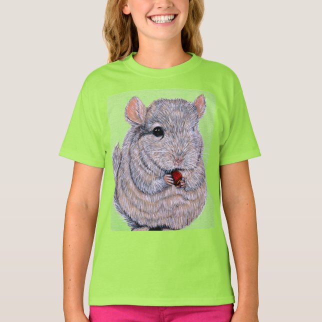 Cudely Nibbling Chinchilla Painting T-Shirt (Framsida)