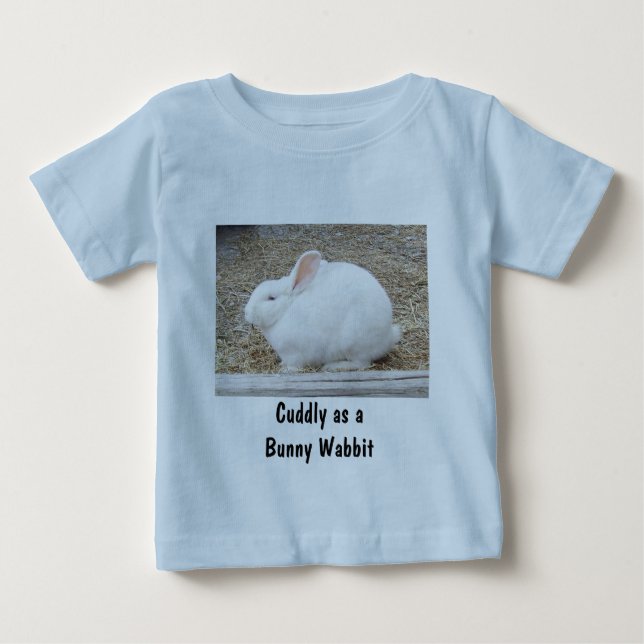 Cudely White Bunny T Shirt (Framsida)