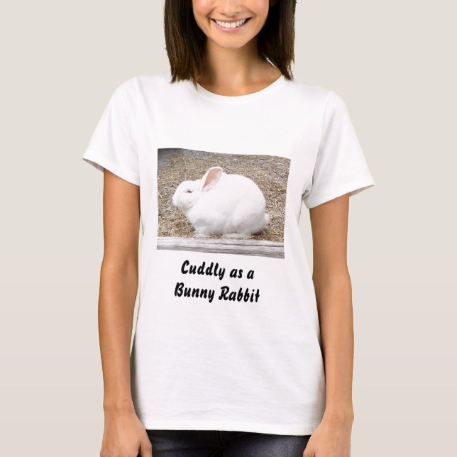 Cudely White Bunny Tee Shirt (Framsida)
