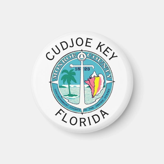 Cudjoe Nyckel - Florida Nycklar Magnet (Framsidan)