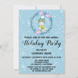 Cudly Bear WAN Company Julfest Blue Snö Inbjudningar