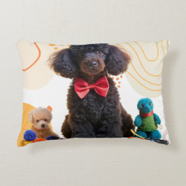 Cudly Black Pudel Plush Dekorativ kudde Cover