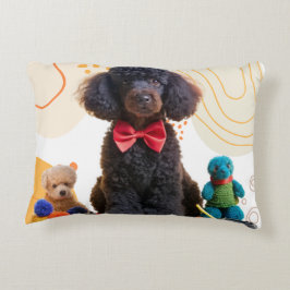 Cudly Black Pudel Plush Dekorativ kudde Cover