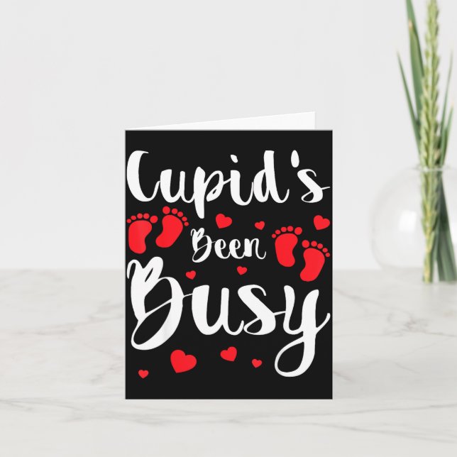 Cud's Been Busy Funny Baby Reveal 2025 Valentine N Kort (Framsida)