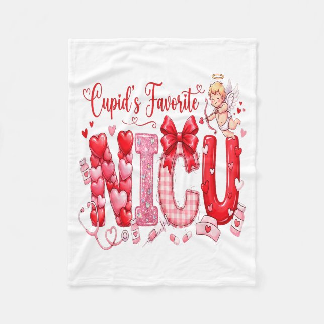 Cuds Favorite Nurse Nicu Valentines Day Shirt Nurs Fleecefilt (Framsidan)