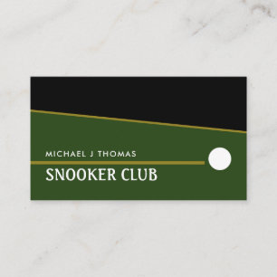 Cue Boll, Snooker Klubb, Bassäng/Snooker Player Visitkort