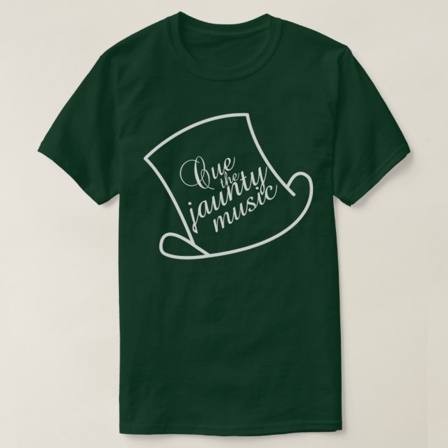 Cue de Jaunty Music-Jacken Top hat White  T Shirt (Design framsida)