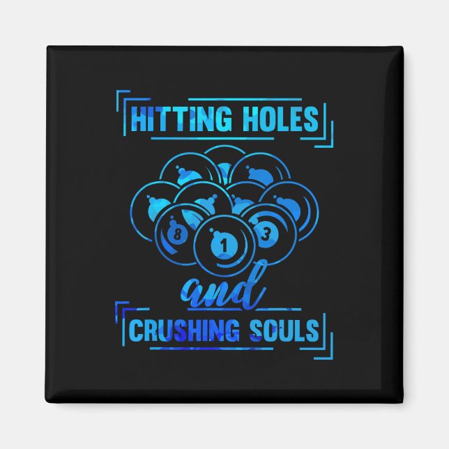 Cue Funny Billiards Bassäng Player Funny Magnet (Framsidan)