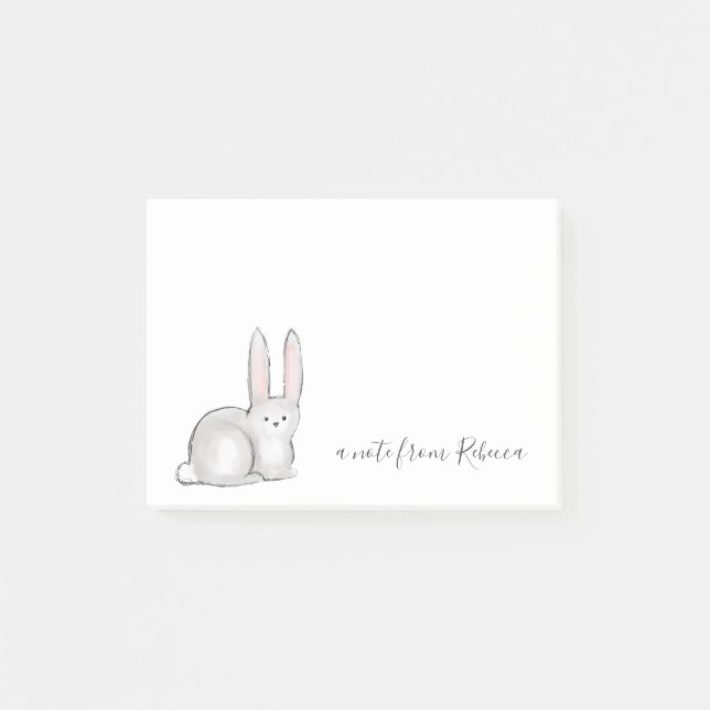 Cue Little Bunny Rabbit Anpassningsbar Text Post-it Block (Framsida)