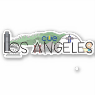 CUE Los Angeles Anpassningsbar-cut Vinyl Sticker Klistermärken
