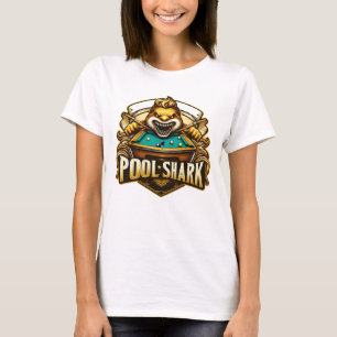 Cue Master: Bassäng Shark Logotyp T Shirt