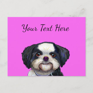 Cue Shih Tu Hund design, en bra marionettbild Vykort
