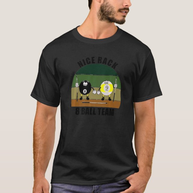 Cue Sports Bassäng Billiards Team Nice Rack 8 Boll T Shirt (Framsida)