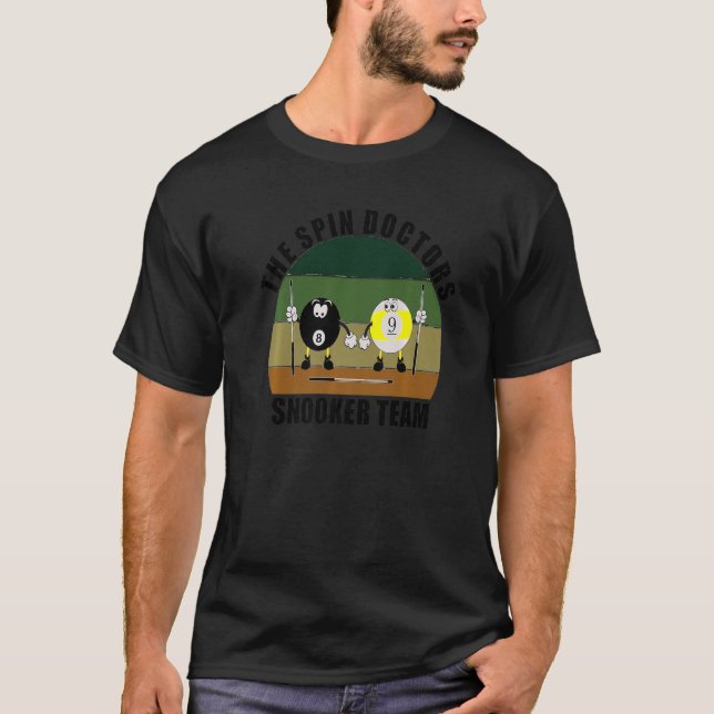 Cue Sports Bassäng Billiards Team Spin Läkare Sn T Shirt (Framsida)