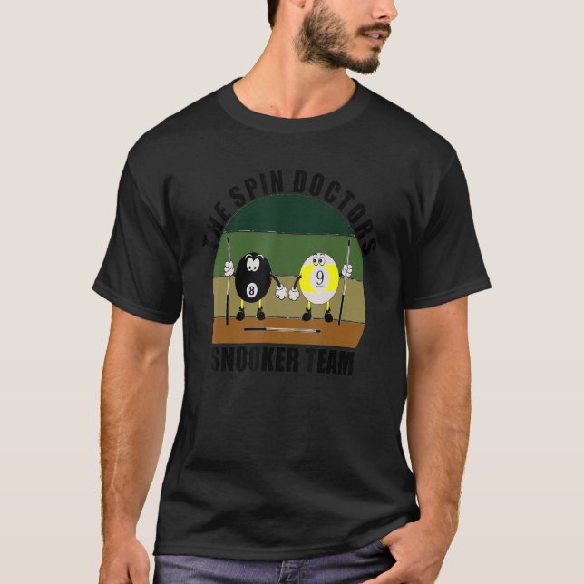 Cue Sports Bassäng Billiards Team Spin Läkare Sn T Shirt (Framsida)