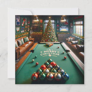 Cue Sports Helgdag Hustle Julkort