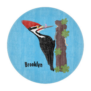 Cue-tecknad med lustig pileated woodpecker