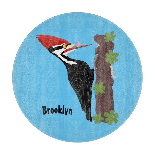 Cue-tecknad med lustig pileated woodpecker (Framsidan)
