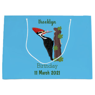 Cue-tecknad med lustig pileated woodpecker