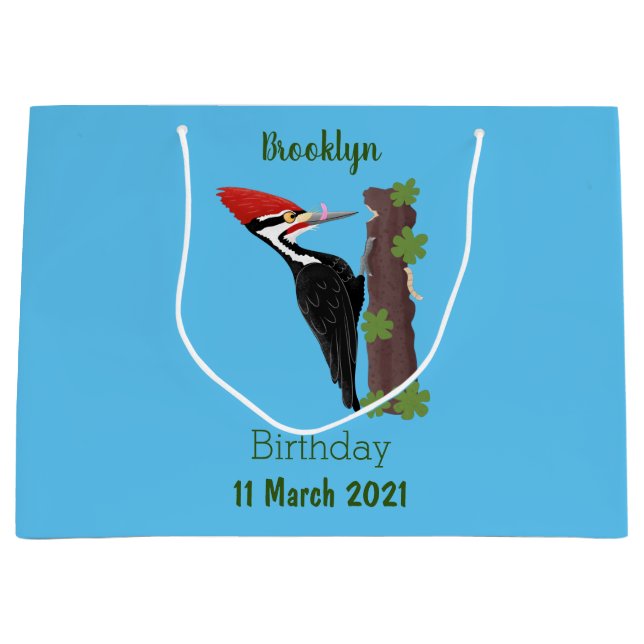 Cue-tecknad med lustig pileated woodpecker (Framsidan)