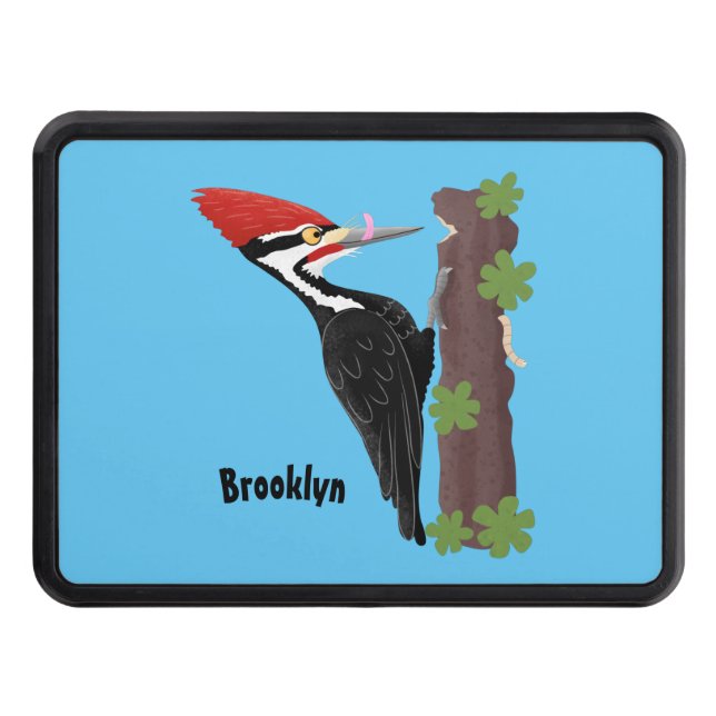 Cue-tecknad med lustig pileated woodpecker dragkroksskydd (Framsidan)