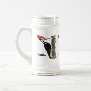 Cue-tecknad med lustig pileated woodpecker sejdel